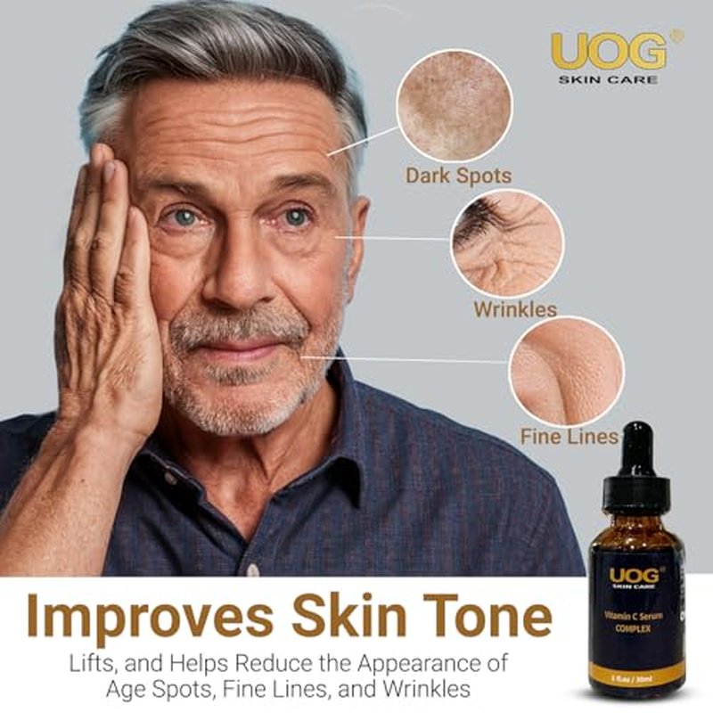UOG (United One) Super Vitamin C Face Serum - Anti-Aging, Hydrating & Firming Formula, Lifts & Firms Face, Neck, Jawline, Reduces Dark Spots, Fine Lines, Wrinkles,1 Fl Oz- Pack of 2