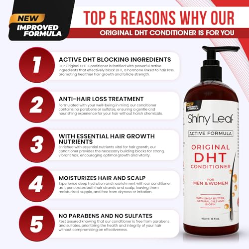 DHT Blocker Conditioner with Rosemary Leaf Oil for Hair Growth, Softer & Smoother Hair, Paraben & Sulfate Free, 16 oz