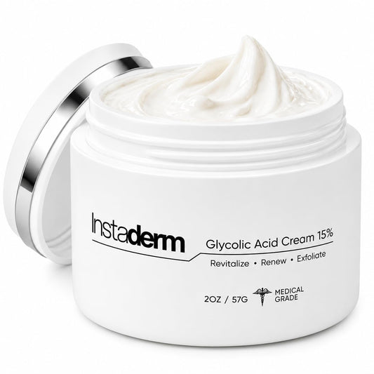 Glycolic Acid 15% Anti-Aging Wrinkle Cream- Reduces the Appearance of Fine Lines, Wrinkles, Age Spots, Dark Spots. Exfoliates, Smoothes Skin Texture, Tone & Improves Dull Looking Complexion.