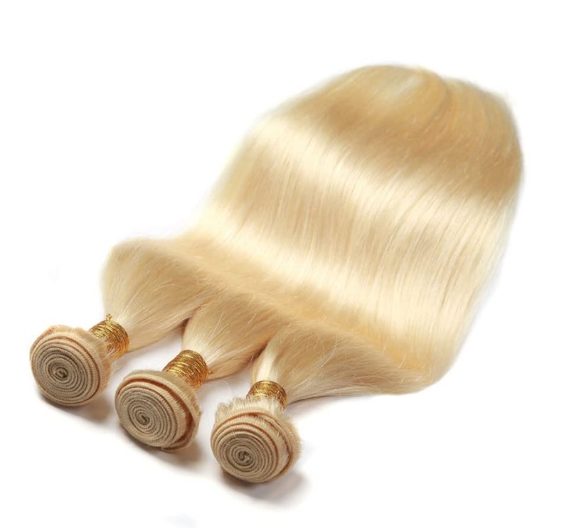 Blonde Bundles - 613 Blonde Straight Human Hair Extensions | Unprocessed Brazilian Virgin Remy | 22-26 Inch Soft Weave
