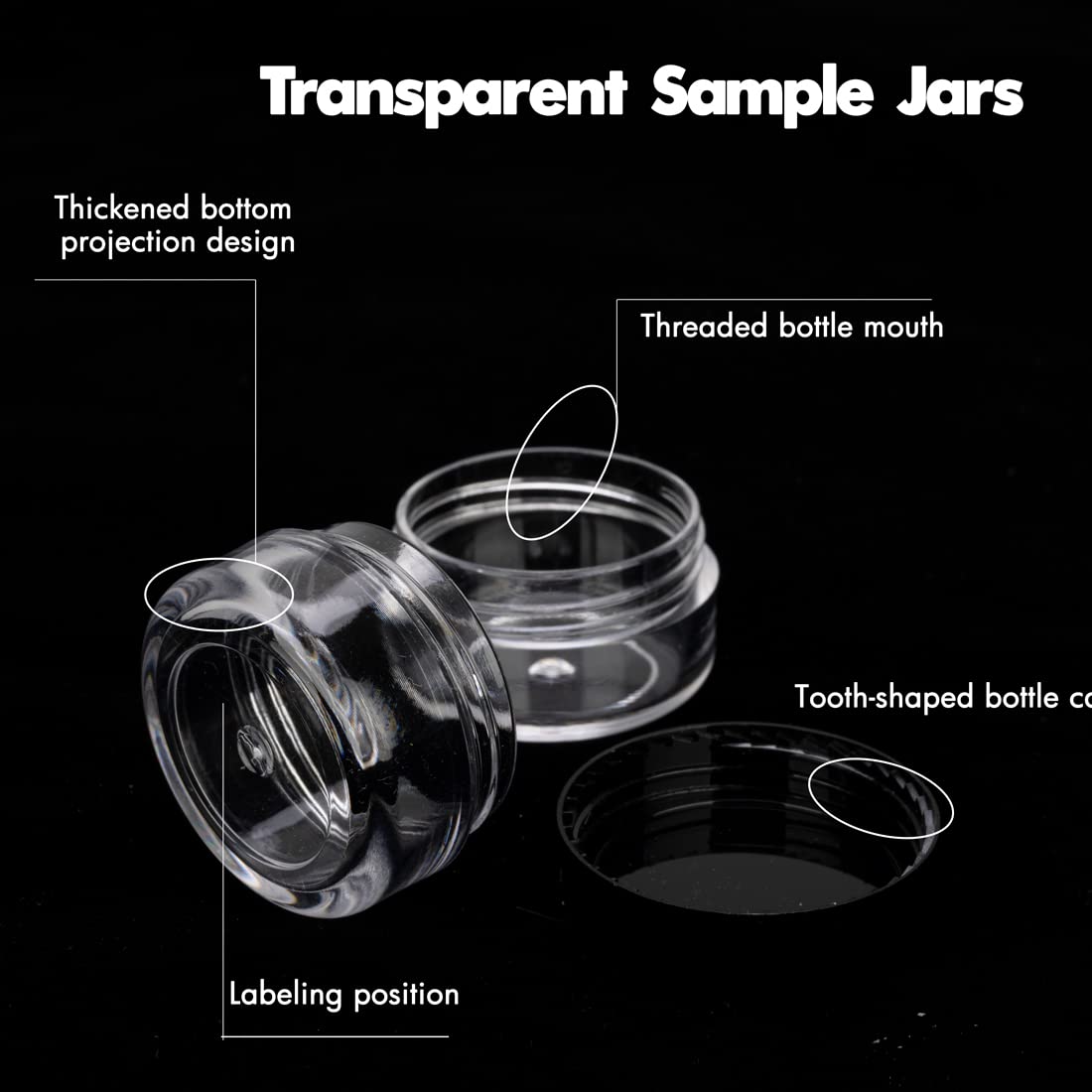 3 Gram Sample Containers with Lids, 200 Count Tiny Sample Jars, Empty Lip Balm Containers, Mini Cosmetic Container with Lids, Makeup Travel Container with Labels, Mini Disposable Spatulas