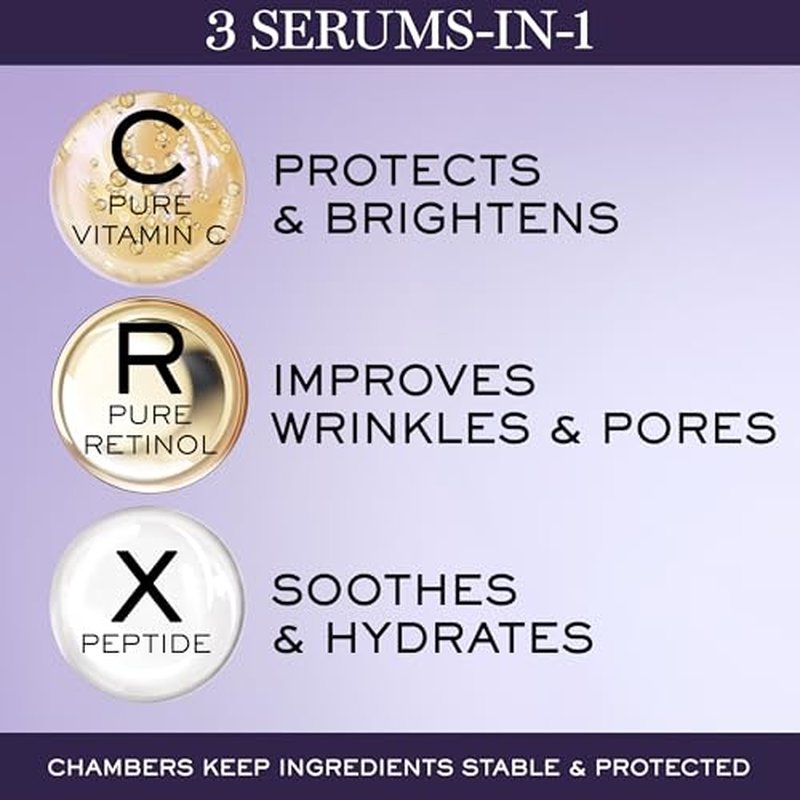 Lanc?me R?nergie C.R.x. Triple Serum Retinol - Anti-Aging Serum With Pure Retinol, Pure Vitamin C, X-Peptide - Target Wrinkles and Pores - All Skin Types, including Sensitive