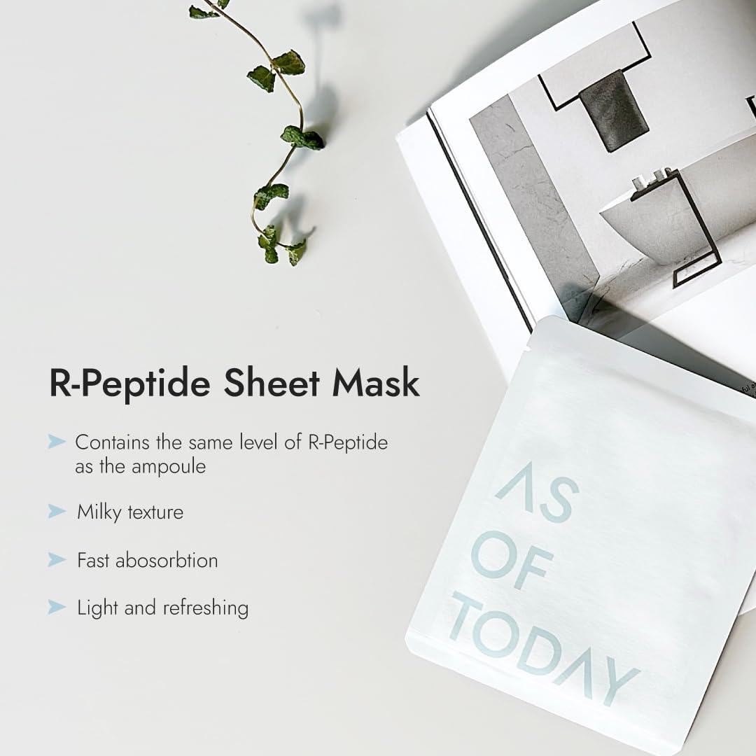 R-Peptide Sheet Mask 5 Pack - Hydrating Hyaluronic Acid Anti-Aging Face Mask | Firming Peptides & Botanical Extracts