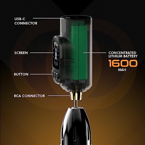 Hawink Tattoo Battery Wireless Power Supply for RCA Rotary Tattoo Pen Machine (Red) P155-2-RCA