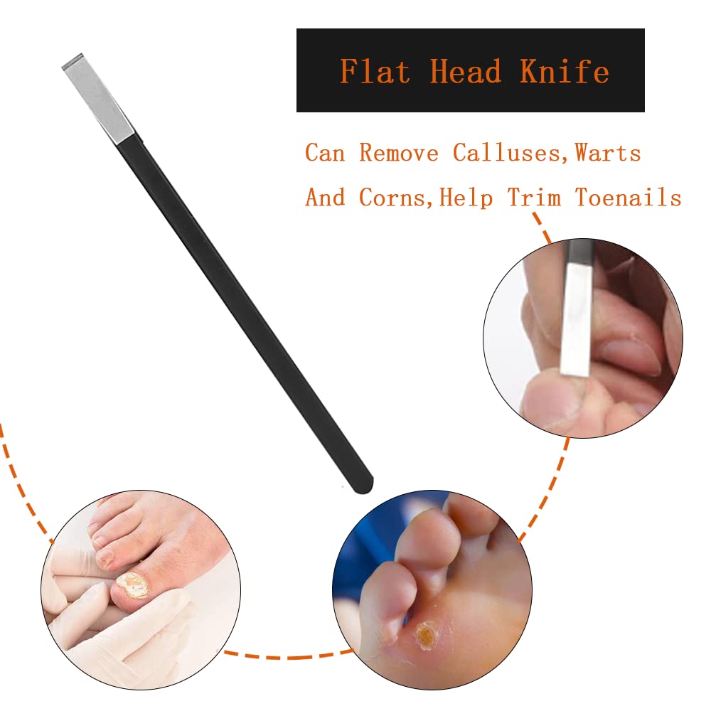 Watris Veiyi 4PCS Pedicure Knife Set, Ingrown Toenail Removal Kit, Pedicure Callus Shaver Tools, Professional Foot Scraper, Steel Foot Care for Dead Skin Corn Foot Remover Foot File Rasp (6.3in)