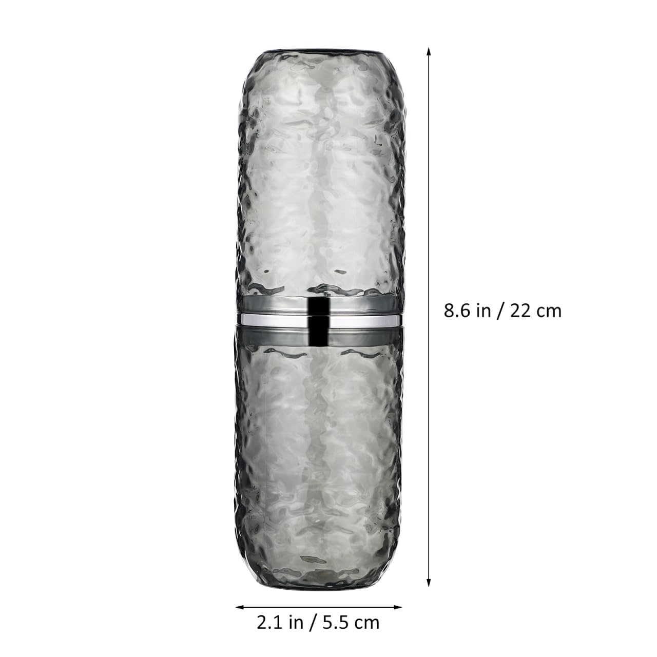 2PCS Travel Toothbrush Case with Cover, Portable Toothbrush Holder Cup Storage Container Dustproof Toothbrush Case for Bathroom Trip School Camping (Clear & Grey)