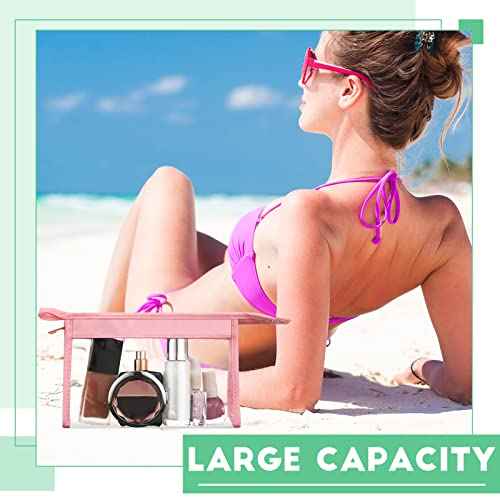 Chunful 10 Pieces Clear Makeup Bags Cosmetic Storage Bags PVC Zipper Pouches Travel Waterproof Clear Cosmetic Pouch for Women Organizing Toiletries Traveling Bathroom