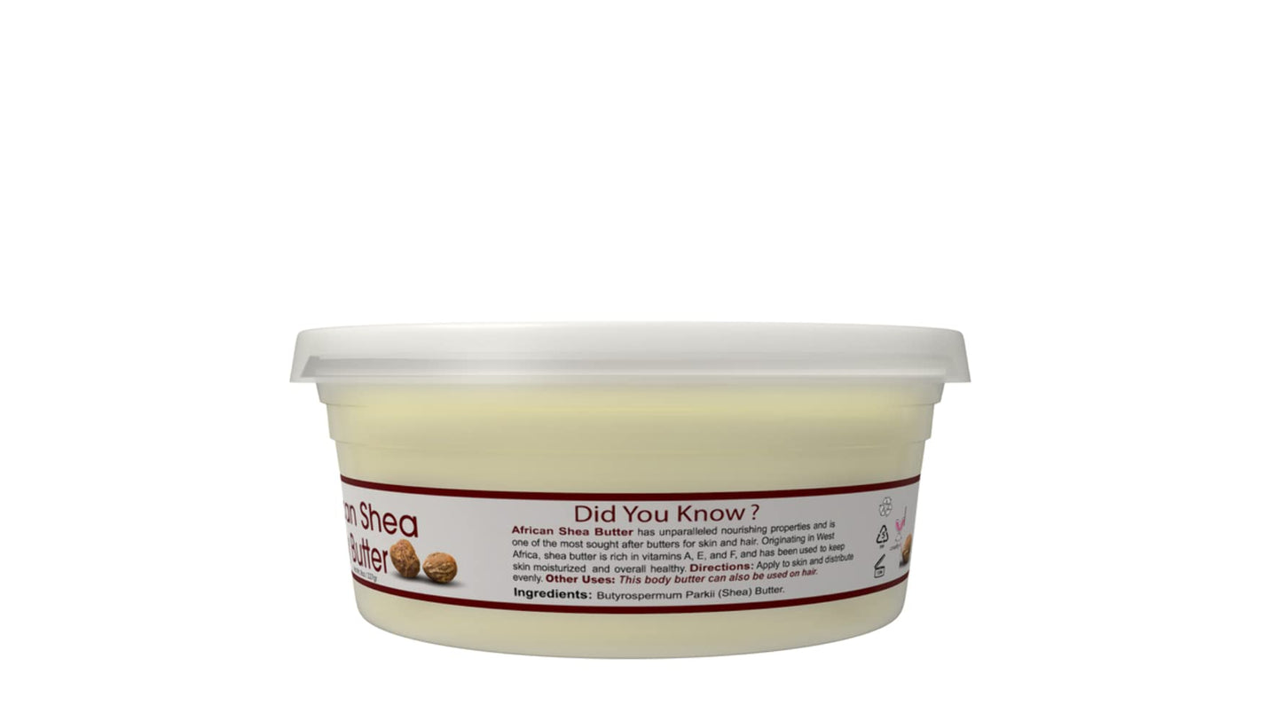 OKAY White Shea Butter for Hair and Skin - Raw African Shea Butter for Women and Men, Daily Moisturizer for Face and Body, Helps with Stretch Marks, Soothes Dryness - 7.5 Oz Jar (Pack of 2)