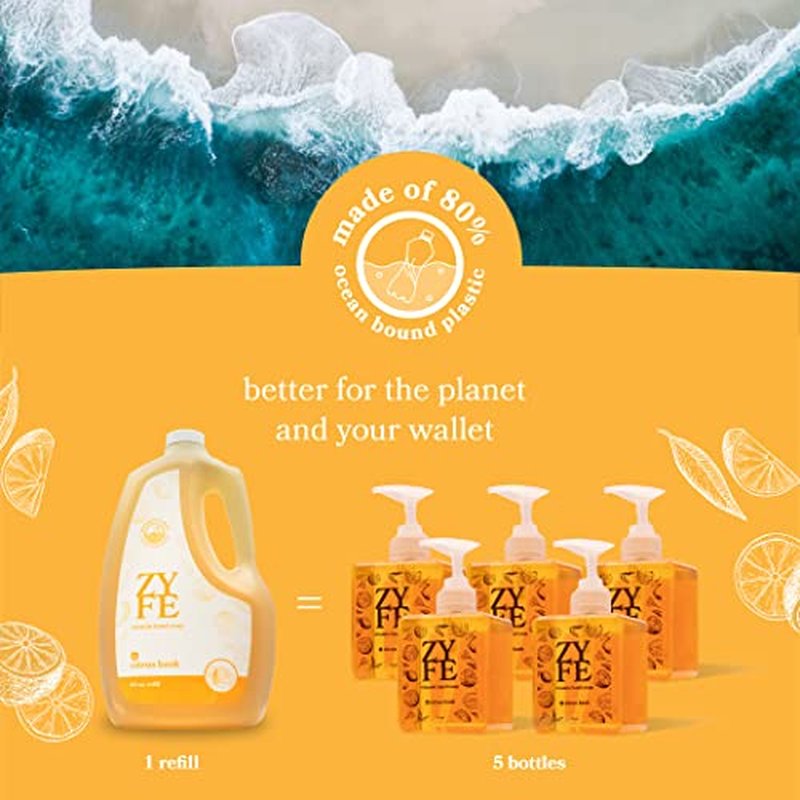 Citrus Orange Scented Liquid Hand Soap Refill 3 Gallon [6 pack] Bulk Wholesale Deal for Office Restaurant School or Gym Restrooms and Kitchen