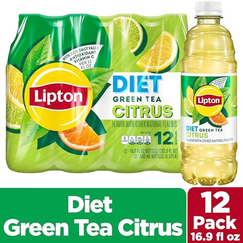 Lipton Diet Green Tea Citrus, 16.9 Fl Oz Bottles (Pack of 12)