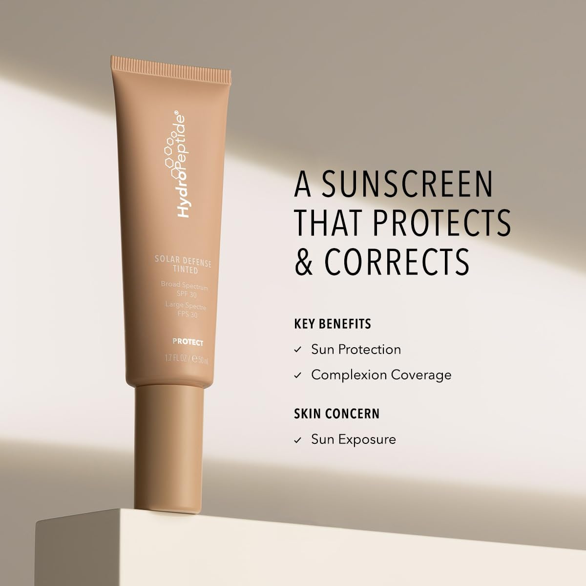 HydroPeptide Tinted Moisturizer with SPF 30 - Antioxidant Face Sunscreen, 1.7 Ounce