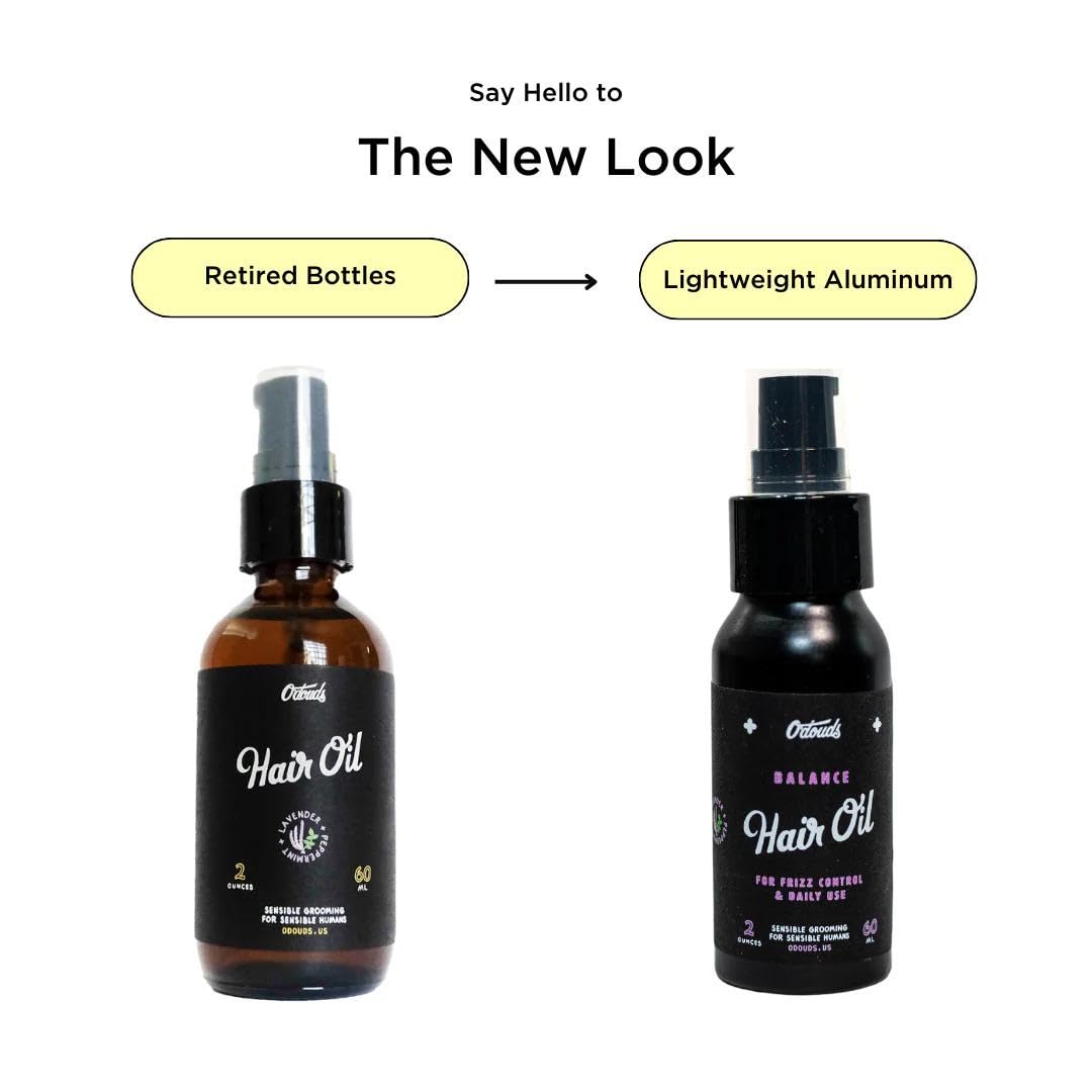 O'Douds Lightweight Hair Oil - Adds Gloss, Shine & Luster with Frizz Control - For Fine, Thin & Naturally Greasy Hair - Eucalyptus & Sage Scent, 2oz.