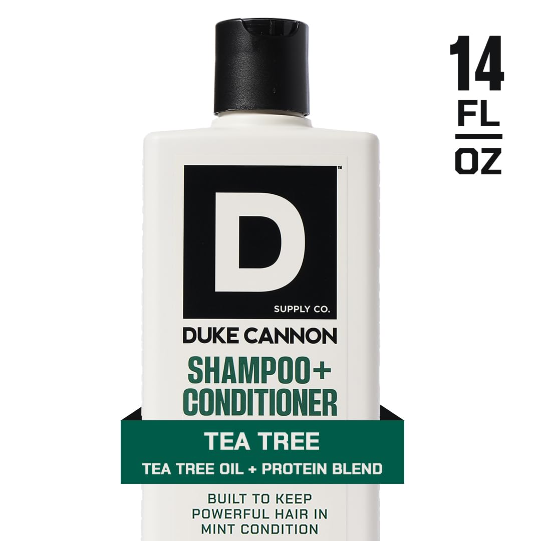 Duke Cannon Supply Co. 2-in-1 Tea Tree Hair Wash & Midnight Swim Body Wash Bundle - Masculine Scent - Gentle Cleansing Hair Wash - Deep Cleaning Body Wash - Midnight Swim/Tea Tree 2-1