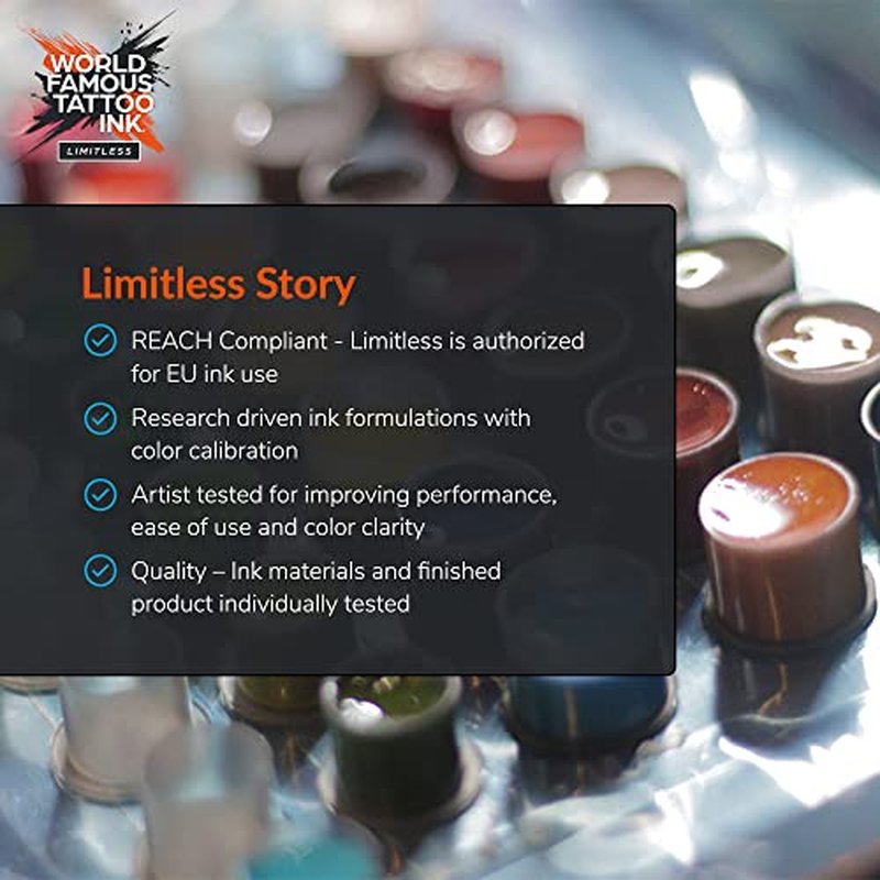 World Famous Tattoo Ink Limitless - Straight White - Professional Tattoo Ink & Tattoo Supplies - Skin-Safe Permanent Tattooing in Bold Shades - Vegan & Non-Toxic (8 oz)
