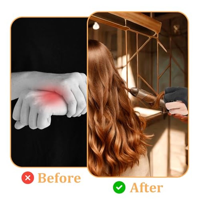 2 Pcs Heat Resistant Gloves for Hair Styling, Three-Finger Professional Curling Iron Barber Glove, Reusable Hair Dye Heat Protector Gloves, Proof Sublimation for Curling Wand Flat Iron Hot-Air Brush
