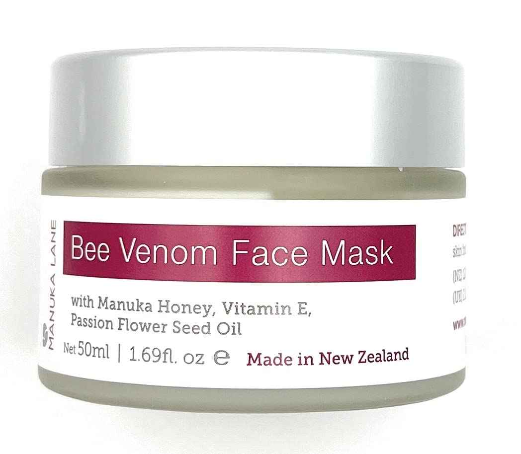 Manuka Lane, Bee Venom Face Mask, with Natural Honey, Vitamin E, Passion Flower Seed Oil, Net 50ml