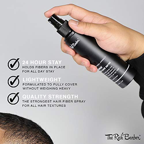 The Rich Barber N¡¯Hance Hold Spray for Hair Building Fibers - Long Lasting Locking & Setting Hold Spray for Natural Concealing Hair Thickening Fibers (5 oz.)