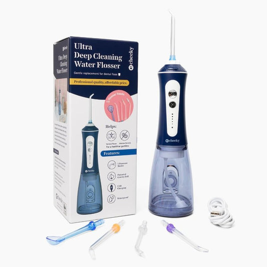 Cheeky Cordless Water Flosser - 5 Pressure Modes, 5 Floss Heads, 300 mL Tank | Deep Clean Teeth & Gums