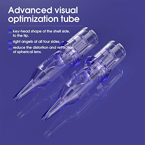 Mast Tattoo Needles Assorted 50Pcs Tattoo Cartridge Needles Round Liner #10 Mixed Sizes 1RL 3RL 5RL 7RL 9RL Disposable Membrane for Tattoo Gun