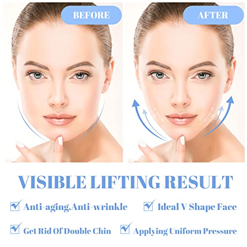 Treela 2 Pieces Full Face Lift Sleeping Belt Reusable Mask Chin Lift Facial Mask Face Belt Double Chin Thin Facial Bandages Cheek tape Strap Massage Shaper for Women