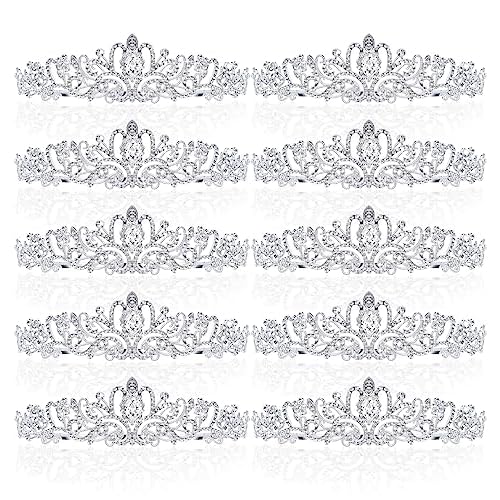 BBTO 10 Pcs Crystal Tiara and Crowns for Women Girls Princess Rhinestone Crown Queen Headband with Combs Bride Tiara for Birthday Party Wedding Prom Hair Accessories