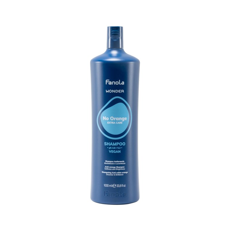 Fanola Wonder Blue Shampoo for Brunettes - Toning Hair Color Shampoo for Light Brown to Platinum Strands - Neutralizes Orange & Brassy Tones - Vegan & Sulfate-Free (33.8 fl oz)