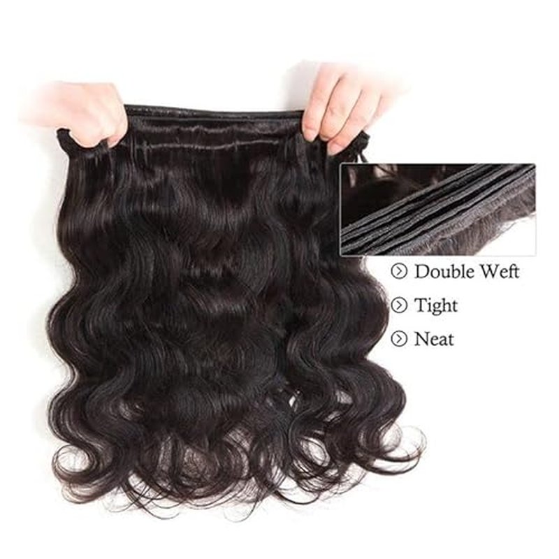 Body Wave Human Hair Bundles 26 26 26 Inch 12A Body Wave Bundles Human Hair 100% Unprocessed Brazilian Virgin Hair 3 Bundles Human Hair Weave Bundles Deals Real Human Hair Natural Black Color