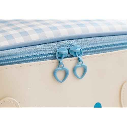 Cinnamoroll PU Cosmetic Bag Makeup Pouch Travel Portable Vanity Case Organizer with Handle - White