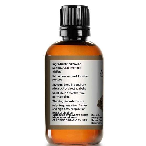 Organic Moringa Energy Oil 100% Pure Moringa Seed Oil from Rejuvenate Dull Skin - Great for Hair and Face, Botanical Anti-aging Beauty - Great for Cuts, Rashes, Burns - Pure, Undiluted-
