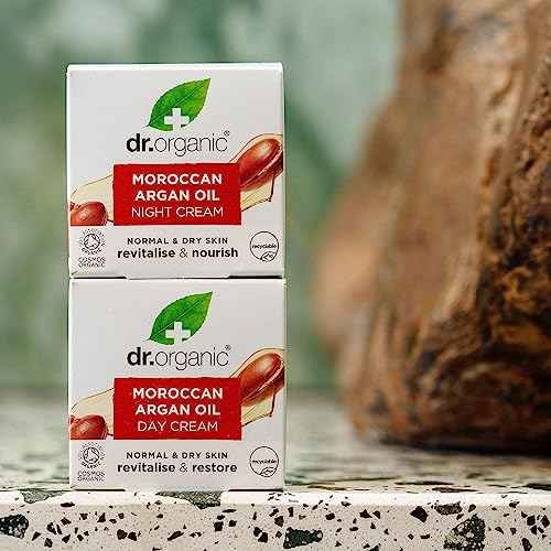 Dr. Organic Moroccan Argan Oil Night Cream | Nourishing Overnight Therapy Cream, For Normal to Dry Skin, Vegan, Natural, Certified Organic, Paraben & SLS-Free, 50 mL/ 1.7 fl oz