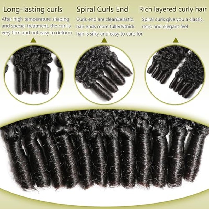 Lemoda Burmese Curly Human Hair Bundles 28 inch 100% Unprocessed 15A 3c4a Water Wave Bundles with Spiral Ends Double Weft Quick Weave Extensions Deep Wave Bundle Human Hair Natural Black Color