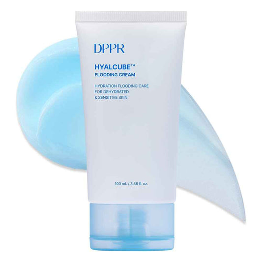 DPPR HYALCUBE Flooding Cream, Korean Skincare, Face Moisturizer, Cream for All Skin Type, Glass Skin care, Deep Moisturizing & Soothing, Glowy Skin, Hyaluronic Acid, Paraben free(3.38 fl. oz / 100ml)
