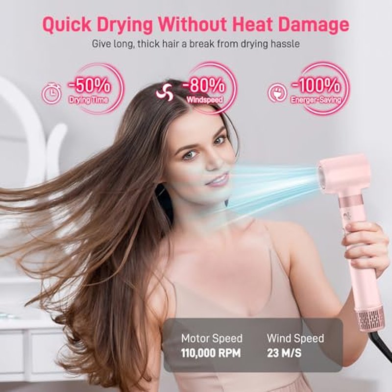 Dual Voltage Hot Air Styler Wrap - 5 in 1 Hair Dryer Brush with Fast Drying Blow Dryer, Styling, Straightening & Volumizing with Travel Bag (100V?240V)
