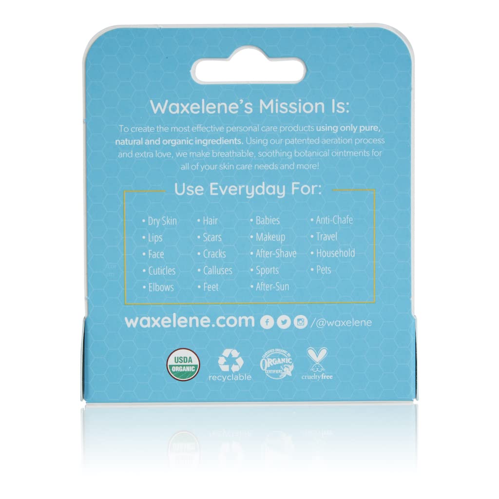 Waxelene Original Lip Tube 3 Piece, Best Lip Balm Ever Organic Calming Multipurpose Ointment Baby Eczema Dry Sensitive Skin Body Hand Face Moisturizer