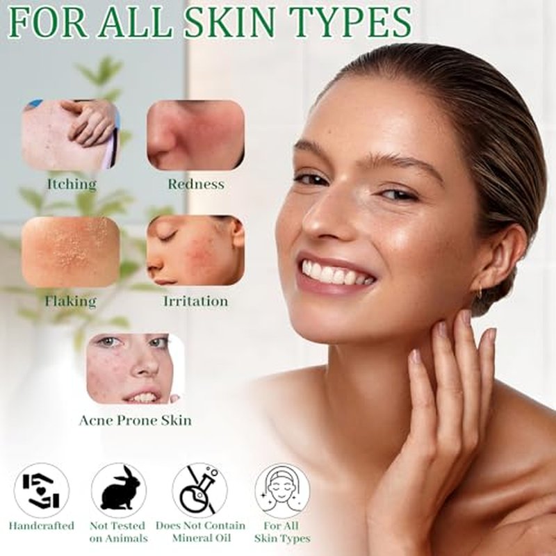 3 PCS Zinc Pyrithione Soap Bars, Gentle Exfoliating Cleansing Bath Bar for Body & Face Skin Care