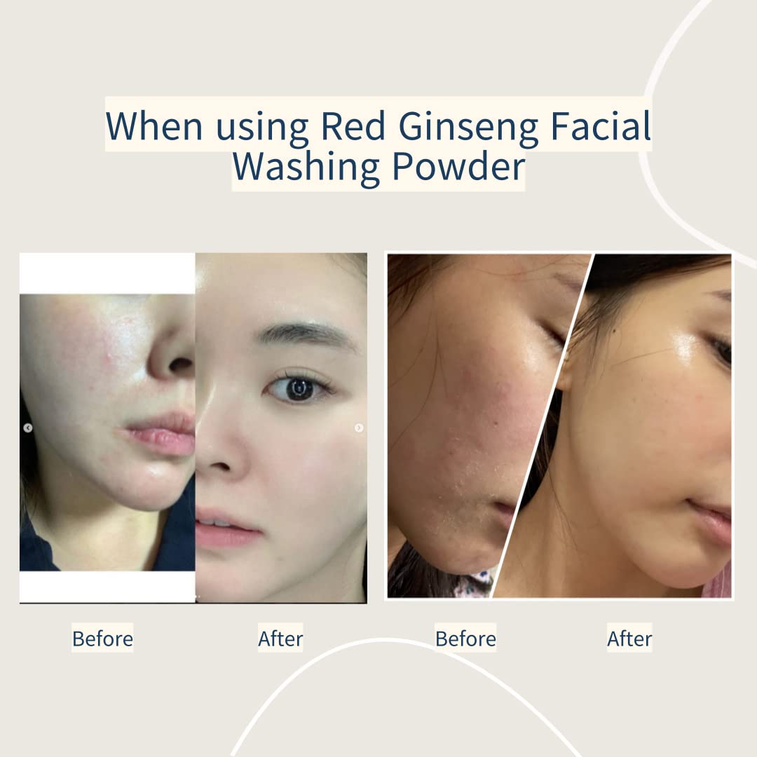 cell happy co Red Ginseng Facial Washing Powder, Powder face cleanser, Enzyme cleanser, Real red ginseng 10%, Dry & Trouble skin (1.75 Oz)
