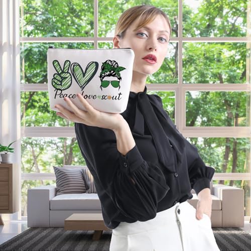 WCGXKO Makeup Bag Travel Bag For Bridging Ceremony Gift (Peace Love Sco)