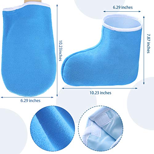 204 Piece Paraffin Wax Bath Set Paraffin Wax Mitts with Bath Liners Gloves and Booties, Plastic Bags Hand Mitts Terry Cloth Booties Foot Mitt