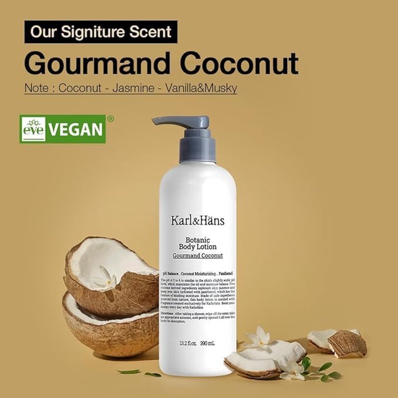 Botanic Vegan Body Lotion - Gourmand Coconut Hydration | Soothing Fragrance, 13.2 fl oz