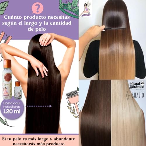 RITUAL BOTANICO Keratina para Alisar el Pelo 250ML + Kit Crecimiento Acelerado y Ultra Reparador S.O.S: Shampoo de Cebolla, Acondicionador Intensivo PLEX, Termoprotector para Cabello + Aplicador