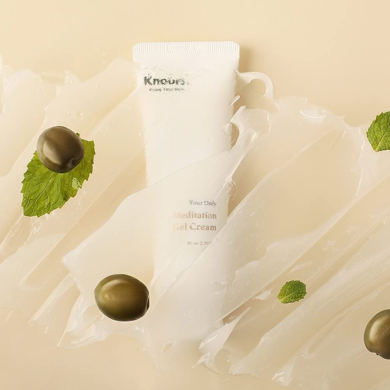 Knours. Light Weight Water Based Gel Moisturizer, Vegan Peppermint Squalane & Ceramide NP Hydrating Soothing Cooling (80ml 2.7 fl oz.)