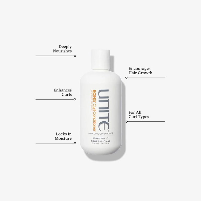 UNITE Hair Boing Curl Shampoo & Conditioner - Hydrating Formula for Wavy & Curly Hair | 8 Fl Oz Each