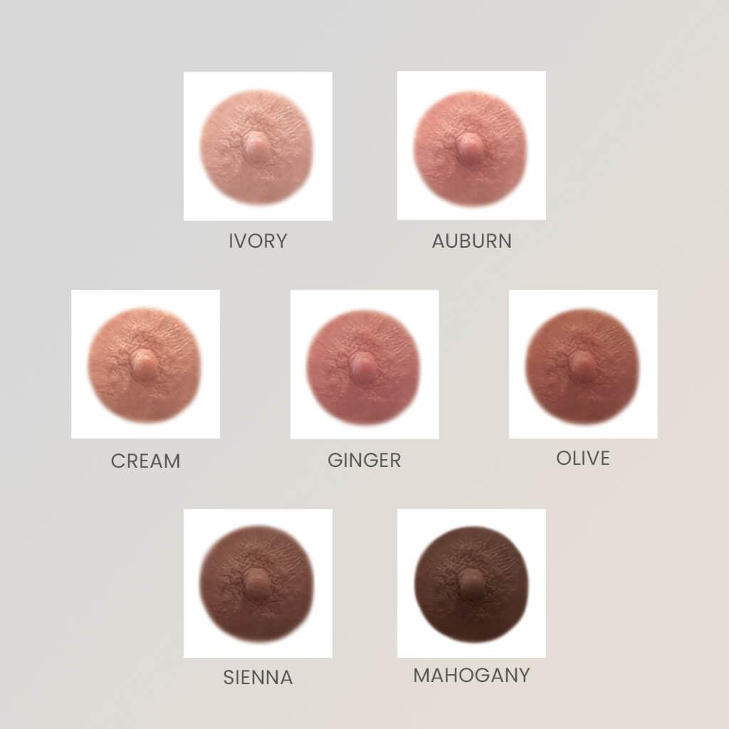 TataTattoos Temporary Realistic Nipple/Areola Tattoos – Non-Surgical for Mastectomy Recovery – for Post Breast Cancer Surgery (Cream, Medium (Pack of 20))