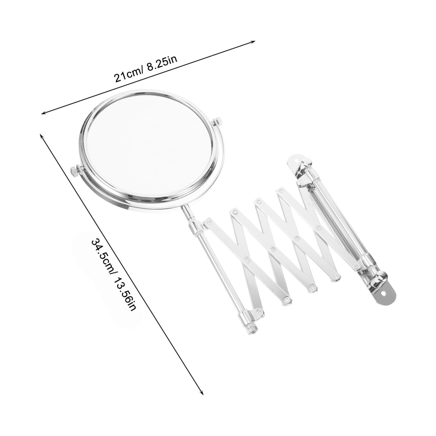 BESPORTBLE Wall Mount Makeup Mirror, 6-Inch Two-Sided Extension Mirror with 3X Magnification - Chrome Bathroom 360° Swivel