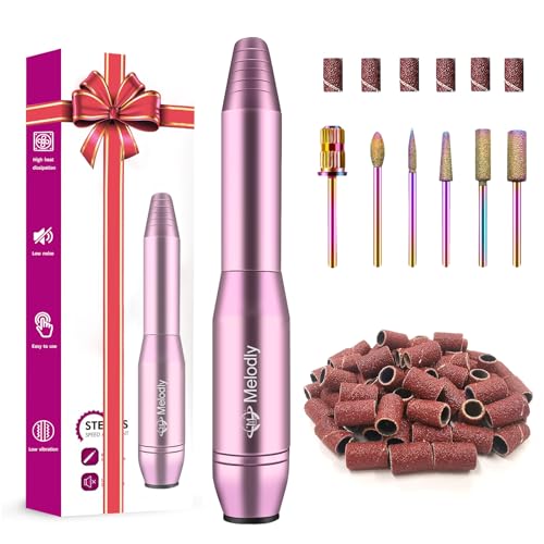 Electric Nail Drill, Professional Acrylic Nail Drills Machine for Gel, Acrylic Nails, Portable USB Electric Nail File Efile Set with Iridescent Nail Drill Bits, Manicure Pedicure Nail Tools