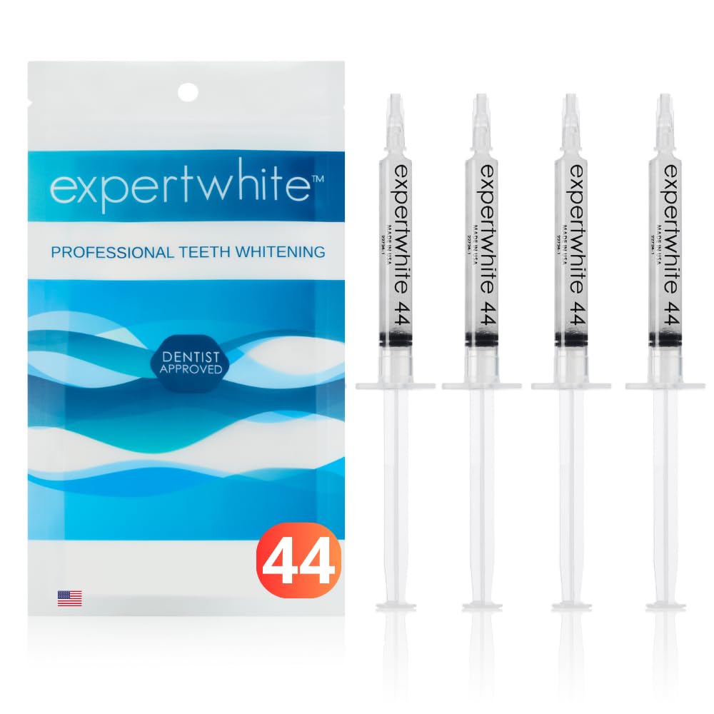 Expertwhite 44% Teeth Whitening Gel - Refills for Trays – Professional Strength Carbamide Petoxide Syringes, 4 × 3cc, 15-Minute Treatment, Gels Only (No Trays)