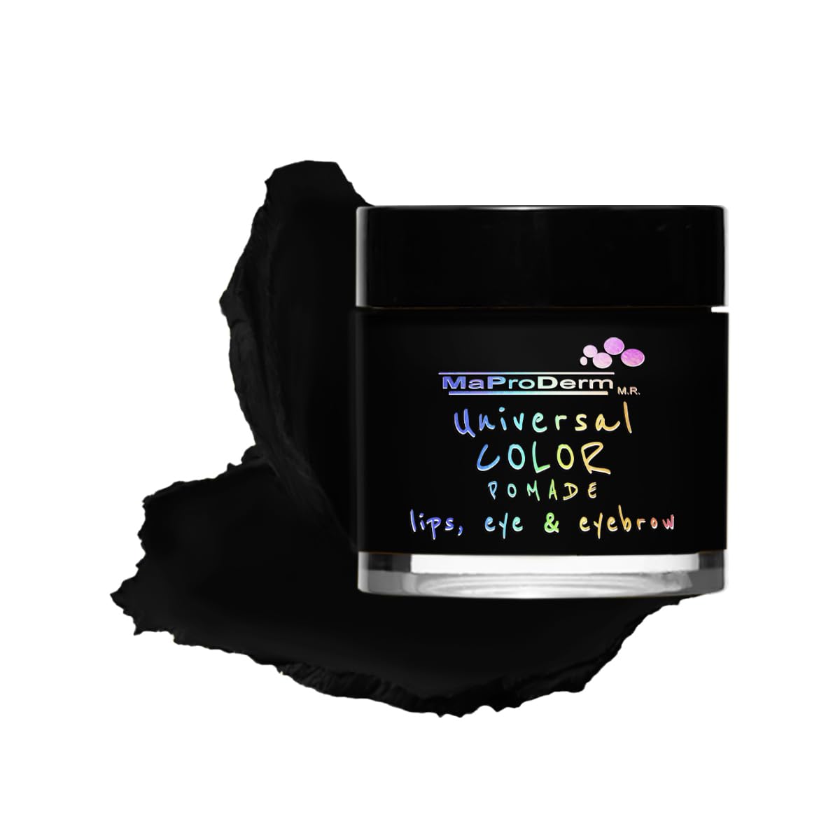 Maproderm Universal Color Pomade 100 Coal. Apply as shadow, eyeliner, eyebrow, lip and blush.