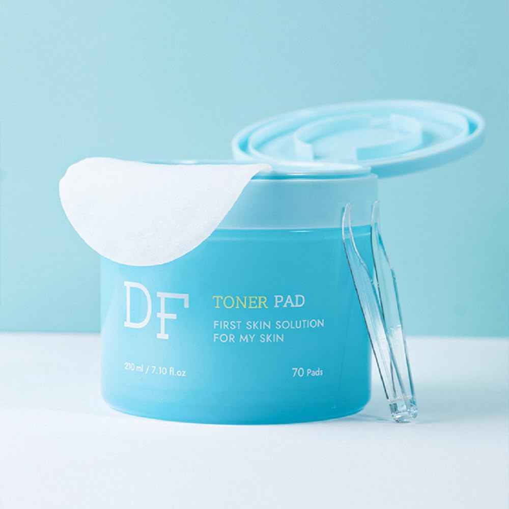 DFRAU Vegan Toner Pads for Face, Toner Pad Korean for Exfoliation, Soothing Brightening and Pore Care with Niacinamide, Centella Asiatica and Ginseng (70 Pads)