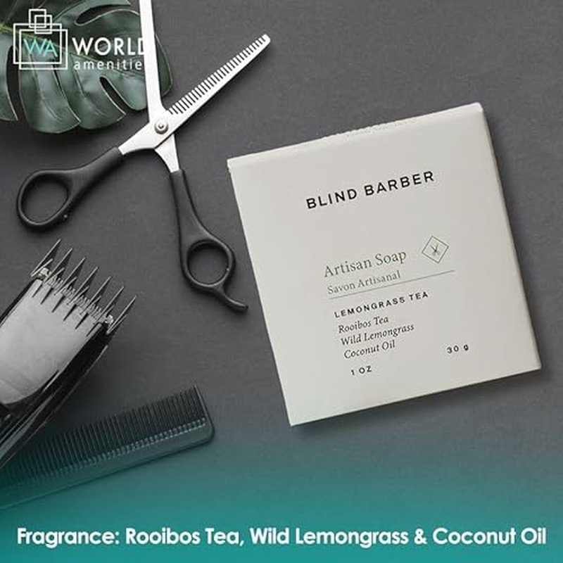 World Amenities Blind Barber Artisan Hand Soap Square - Case of 300 - Organic Hand Soap Bar Set