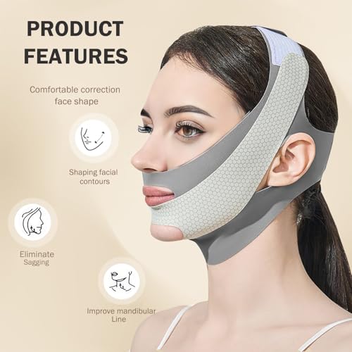 MASIKA Chin Strap for Sleeping£¬V-Line Mask,£¬V-Line Lifting Chinstrap£¬Jaw Exerciser, Reusable Face Strap.
